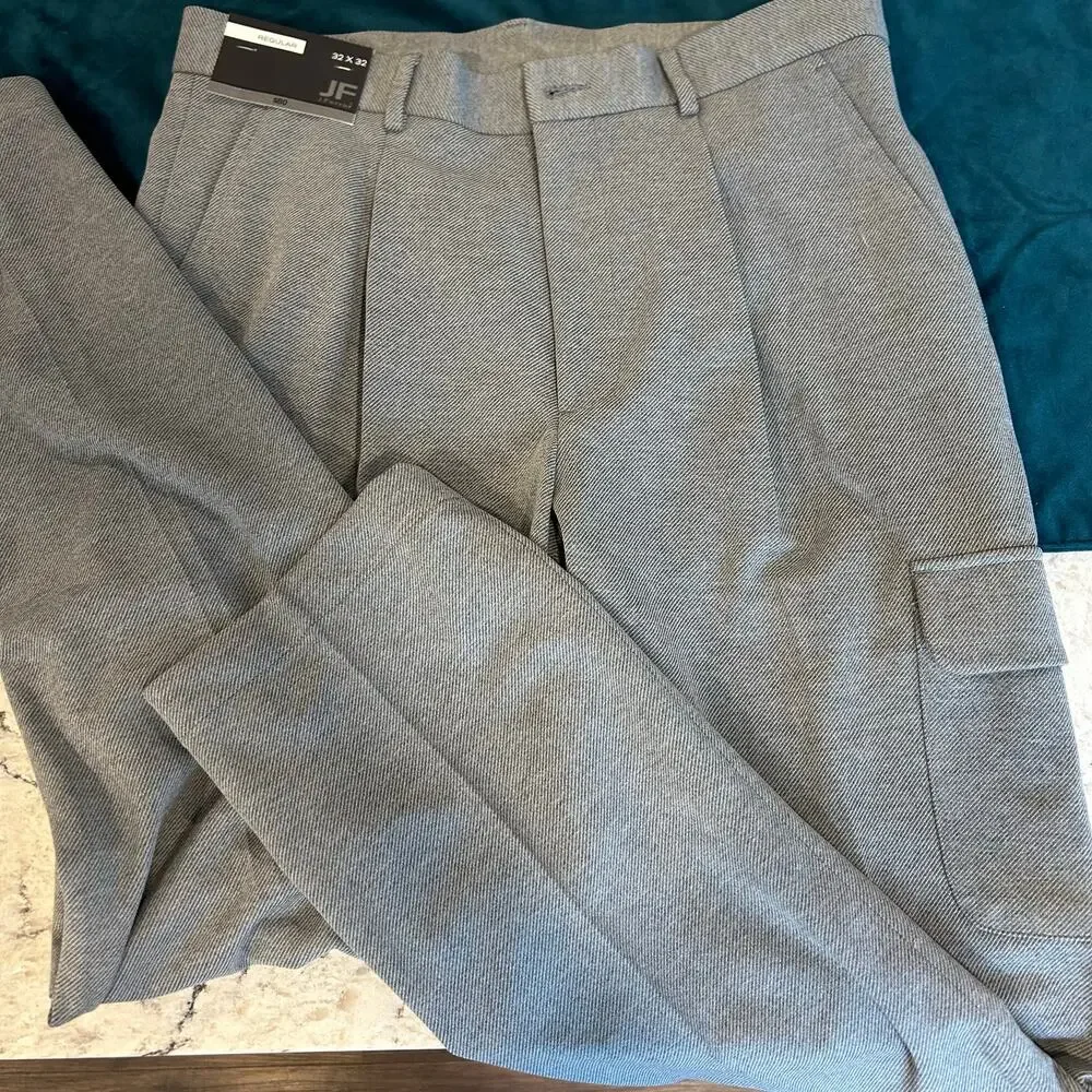 J. Ferrar cargo‎ pant- 32x32-slim fit cargo gray pockets stretch Men's NWT